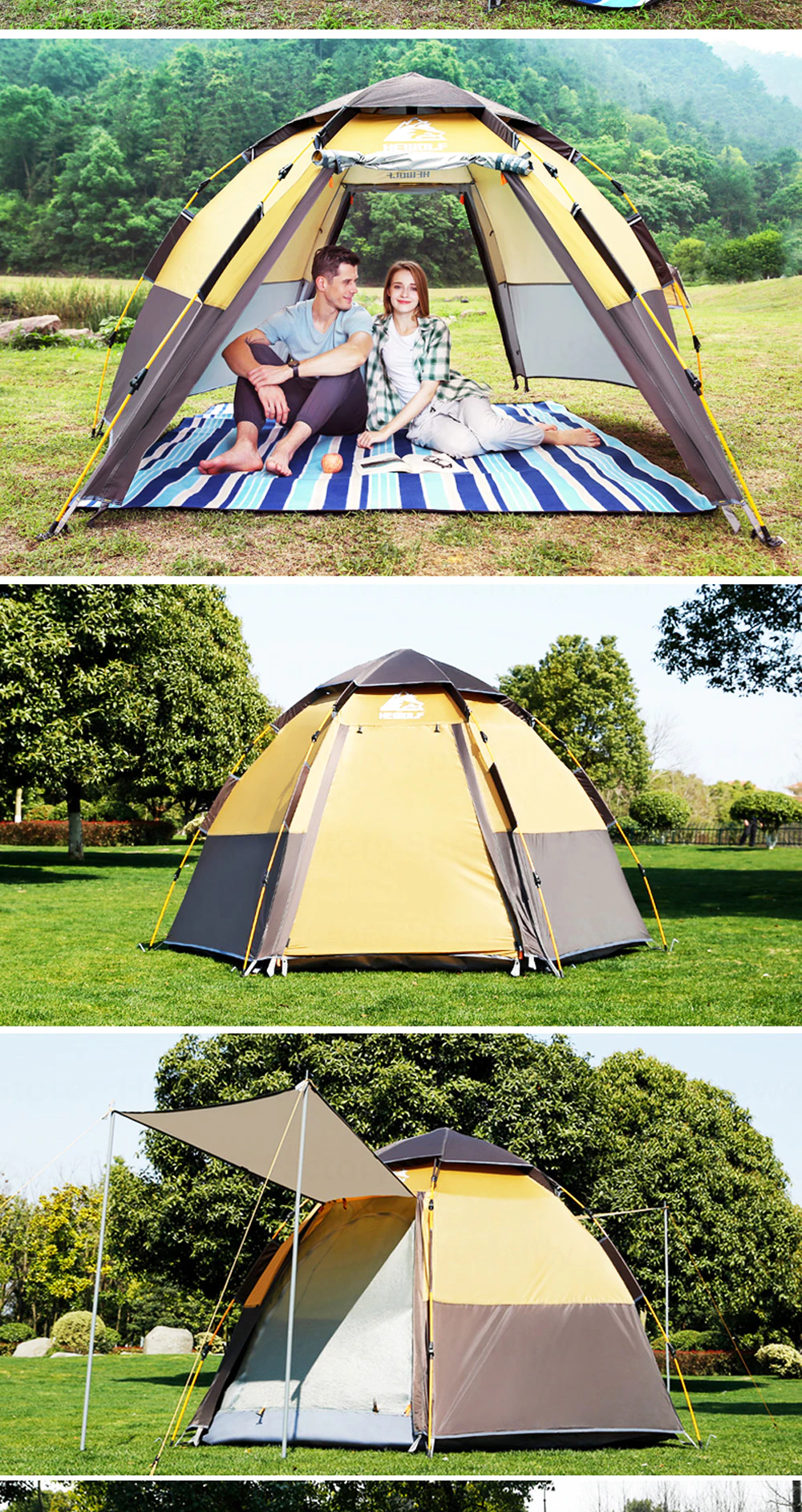 Cheap Goat Tents Outdoor Camping Tent Double Layer Wateroproof Family Automatic Tents 5 8 Persons Portable Breathable Outdoor Travel Hiking Tent Tents 